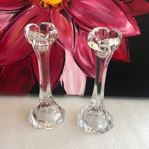 Crystal candle stands - sets of two -2